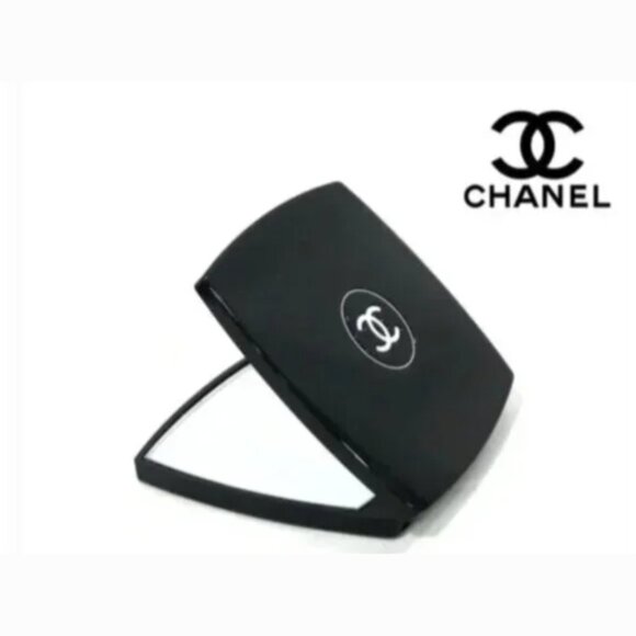 AUTHENTIC CHANEL MIRROR DOUBLE FACETTES MIRROR DUO COMPACT CLASSIC BLACK - Picture 6 of 6